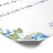 Juliette Dusty Blue Dessert Bar Wedding Sign Poster (Hoek)