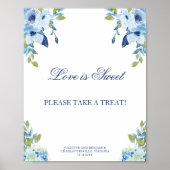 Juliette Dusty Blue Dessert Bar Wedding Sign Poster (Voorkant)