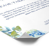 Juliette Dusty Blue Favors Wedding Sign Poster (Hoek)