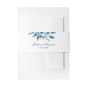 Juliette Dusty Blue Floral Classic Wedding Uitnodigingen Wikkel (Voorkant Voorbeeld)