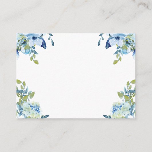 Juliette Dusty Blue Floral Wedding Website RSVP Informatiekaartje (Achterkant)