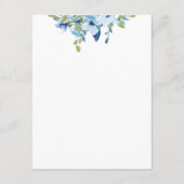 Juliette Dusty Blue Flowers Wedding Details Informatiekaartje (Achterkant)