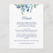 Juliette Dusty Blue Flowers Wedding Details Informatiekaartje (Voorkant)