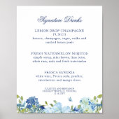 Juliette Dusty Blue Signature Drinken Wedding Sign Poster (Voorkant)