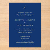 Juliette Elegant Wedding Acryl Uitnodigingen (Voorkant)