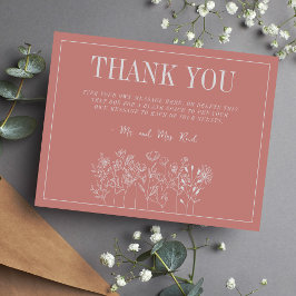 Juliette | Gecurreerde kleuren | Trouwbedankkaart Bedankkaart