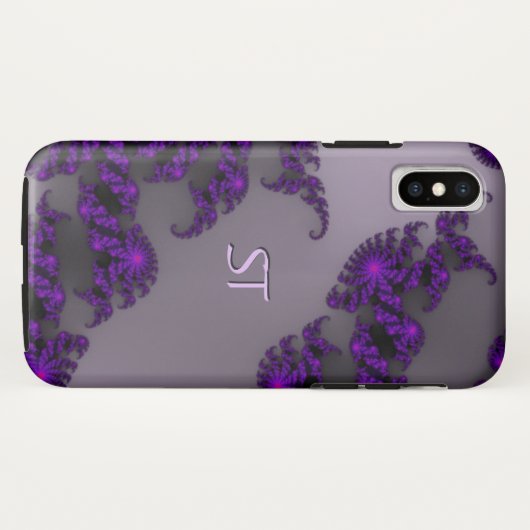 Juliette Paarse Monogram Case-Mate iPhone Case (Achterkant (horizontaal))