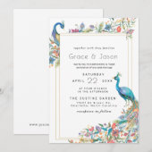 Julio Collectie Wedding Uitnodiging | Peacock (Voorkant / Achterkant)