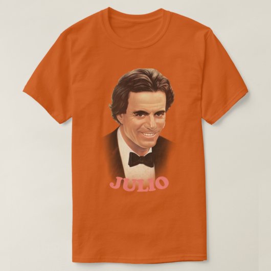 Julio Iglesias Retro stijl Fan ontwerp T-shirt (Design voorkant)