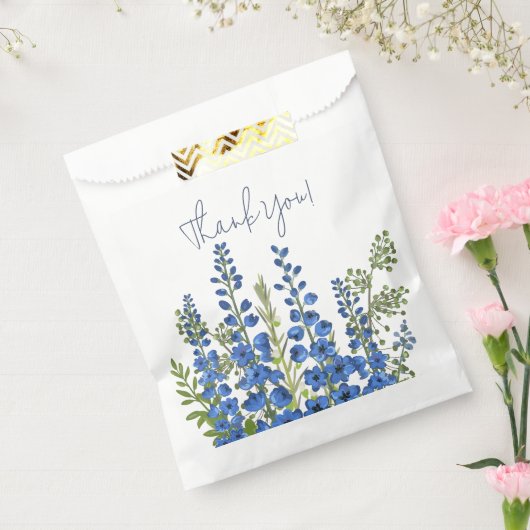 Juli's Blauwe Delphinium Bloemen Bedankt Bedankzakje (Gezegeld)
