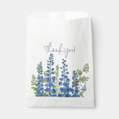 Juli's Blauwe Delphinium Bloemen Bedankt Bedankzakje (Voorkant)
