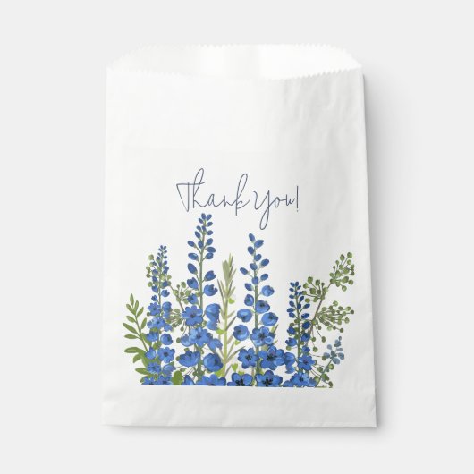 Juli's Blauwe Delphinium Bloemen Bedankt Bedankzakje (Voorkant)