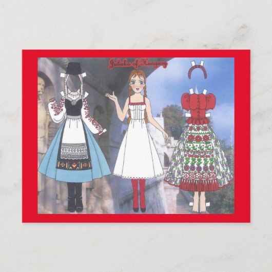 Juliska of Hungary Paper Doll Briefkaart (Voorkant)