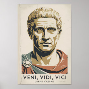 Julius Caesar citaat Romeinse Rijk illustratie Poster