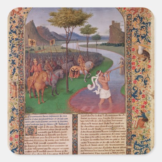 Julius Caesar Crossing the Rubicon, c.1470 Vierkante Sticker (Voorkant)