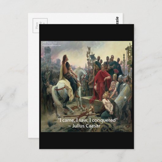 Julius Caesar dat ik zag dat ik veroverd was Briefkaart (Voorkant / Achterkant)