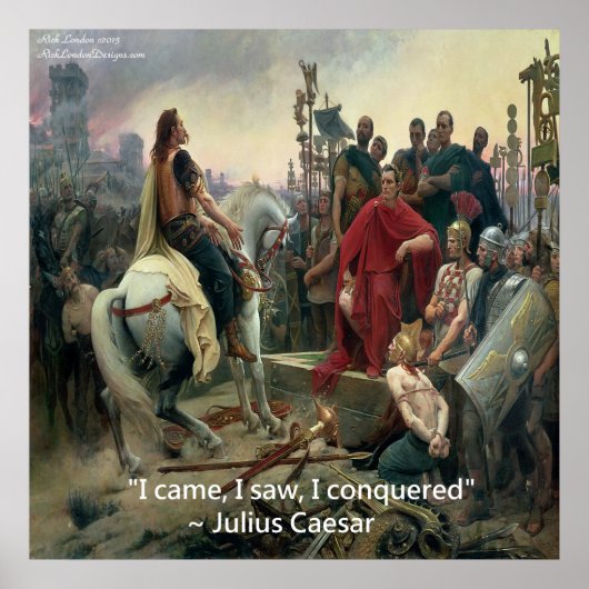 Julius Caesar & I Conquered Quote Poster (Voorkant)