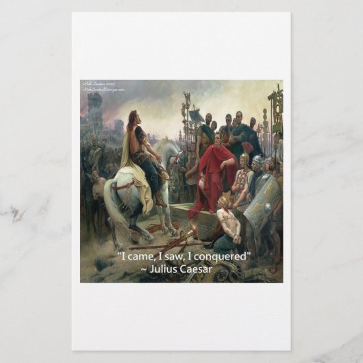 Julius Caesar Ik Kwam Ik Zag Ik Overwon Briefpapier (Voorkant)