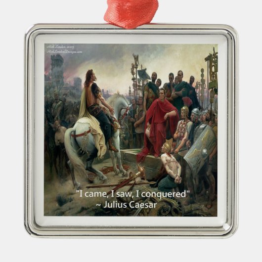 Julius Caesar Ik Kwam Ik Zag Ik Overwon Metalen Ornament (Voorkant)