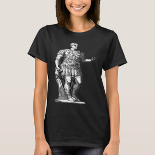 Julius Caesar keizer standbeeld lijnkunst Romeinse T-shirt