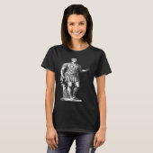 Julius Caesar keizer standbeeld lijnkunst Romeinse T-shirt (Voorkant volledig)