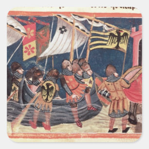 Julius Caesar landing in Engeland Vierkante Sticker