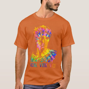 Julius Caesar Portret Met Withie Dye Patroon Veni T-shirt