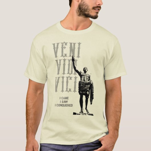 Julius Caesar Quote Veni Vidi Vici Mannen Natural T-shirt (Voorkant)