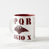 Julius Caesar's beroemde 10e Roman Legion Eagle Mo Tweekleurige Koffiemok (Voorkant links)