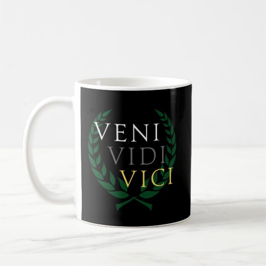 Julius Caesar's beroemde "Veni Vidi Vici" Koffiemok (Links)