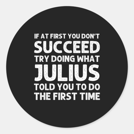 Julius Gift Name D Birthday Funny Chris Ronde Sticker (Voorkant)