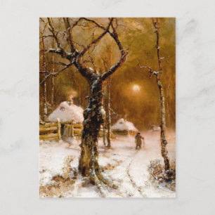 Julius Klever: Winter Night Walk Briefkaart