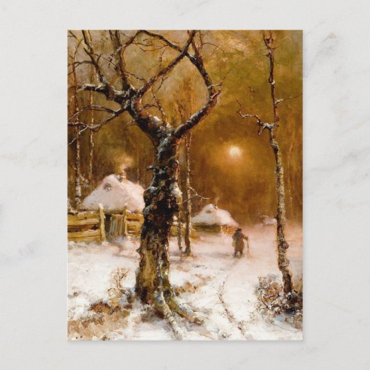Julius Klever: Winter Night Walk Briefkaart (Voorkant)