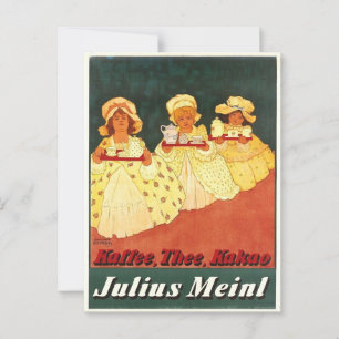 Julius Meinl, Oude Wereld Koffie, Vintage Geïnspir Briefkaart