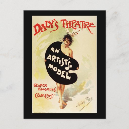 Julius Price Daly's Theater An Artist's Model Briefkaart (Voorkant)