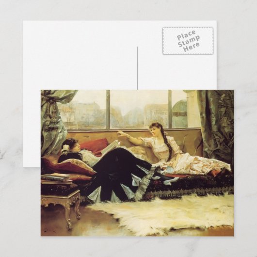 Julius Stewart-Sarah Bernhardt & Christine Nilsson Briefkaart (Voorkant / Achterkant)