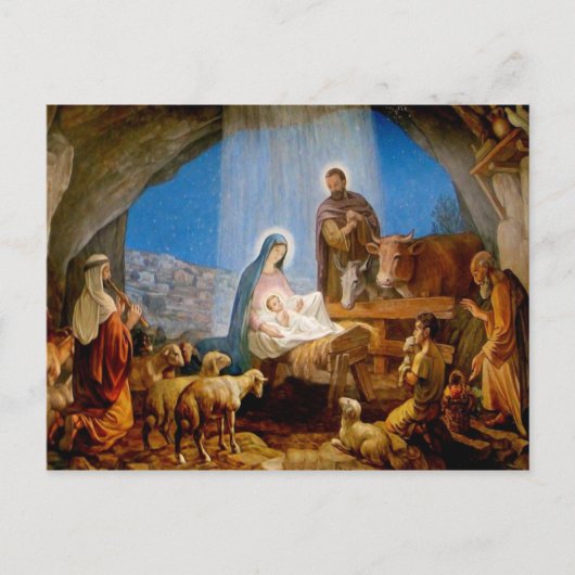 Julkort, stallet i Betlehem Briefkaart (Voorkant)