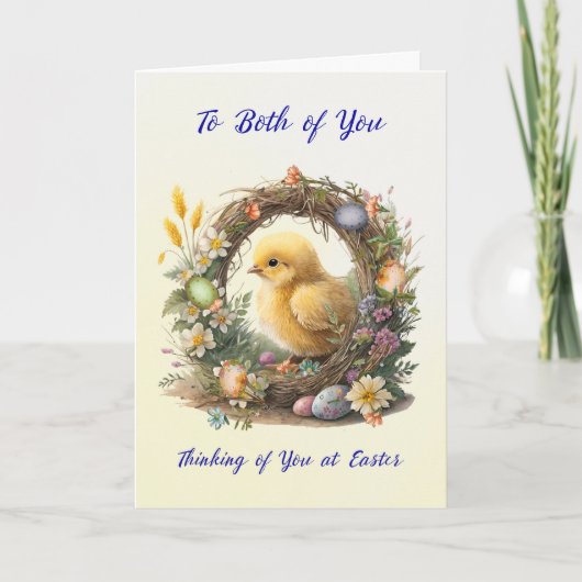 Jullie beiden paaskuikens in Grapevine Krans Kaart (Voorkant)