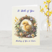 Jullie beiden paaskuikens in Grapevine Krans Kaart (Gele Bloem)