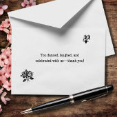 Jullie dansten, lachten en vierden mee met ons huw bedankkaart