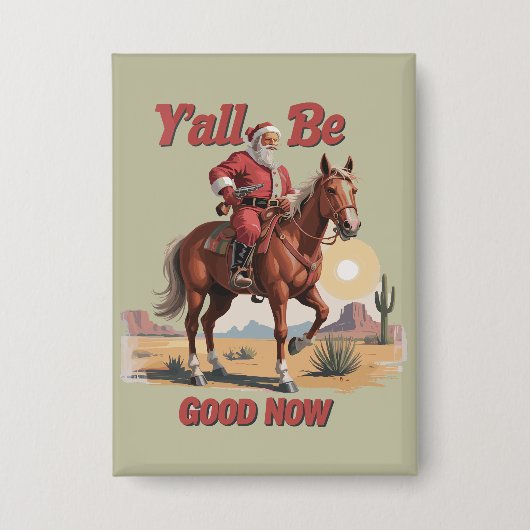 Jullie gaan nu allemaal goed Grappige Kerstman Cow Button (Voorkant)