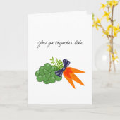 Jullie gaan samen als erwten en wortelen kaart (Gele Bloem)