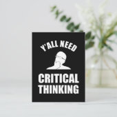 Jullie hebben allemaal behoefte aan kritisch denke briefkaart (Staand voorkant)