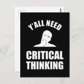 Jullie hebben allemaal behoefte aan kritisch denke briefkaart (Voorkant / Achterkant)
