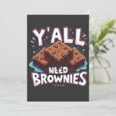 Jullie hebben allemaal brownies nodig chocoladetaa bedankkaart (Staand voorkant)