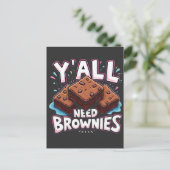 Jullie hebben allemaal brownies nodig chocoladetaa briefkaart (Staand voorkant)