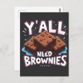 Jullie hebben allemaal brownies nodig chocoladetaa briefkaart (Voorkant / Achterkant)