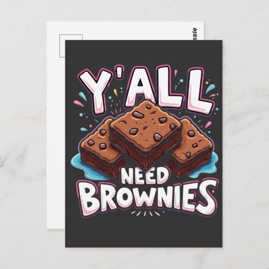 Jullie hebben allemaal brownies nodig chocoladetaa briefkaart (Voorkant / Achterkant)