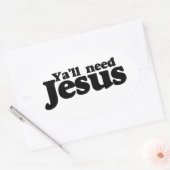 Jullie hebben Jezus nodig Ovale Sticker (Envelop)
