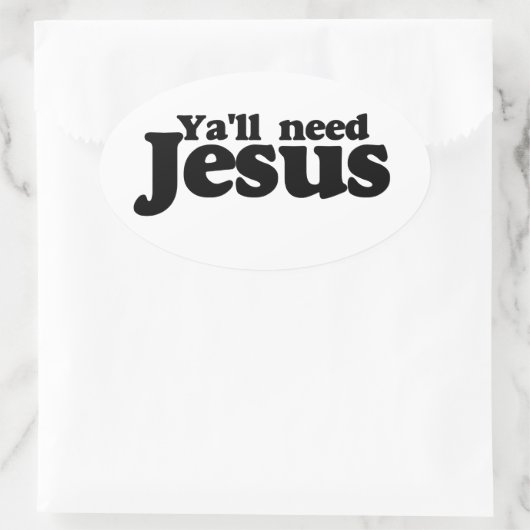 Jullie hebben Jezus nodig Ovale Sticker (Tas)